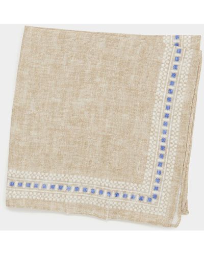 Todd Synder X Champion Tile Border Pocket Square In Burlap - Natural