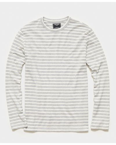 Todd Snyder | Made in L.A. Garment Dyed Long Sleeve Tee in White | S