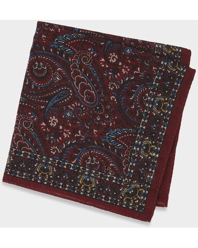 Todd Synder X Champion Italian Paisley Pocket Square - Red