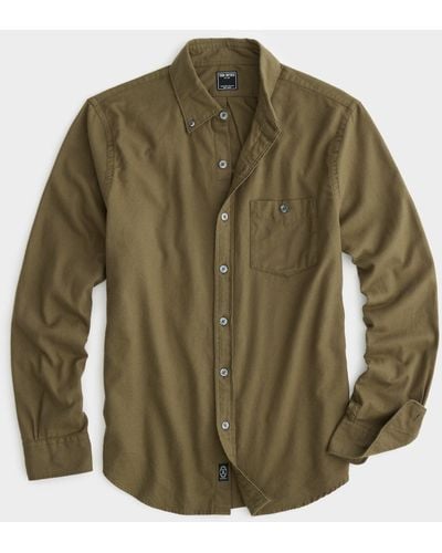 Todd Synder X Champion Brushed Flannel Button Down Shirt - Green