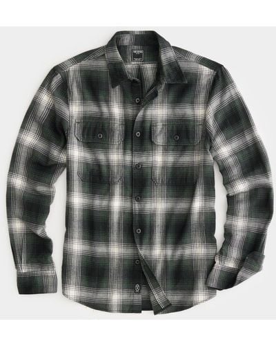 Todd Synder X Champion Green Ombre Plaid Two-pocket Flannel Shirt