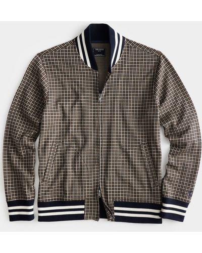 Todd Synder X Champion Houndstooth Full-zip Bomber - Brown