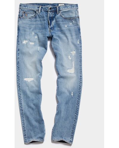 Todd Synder X Champion Slim Fit Selvedge Darned Jean - Blue