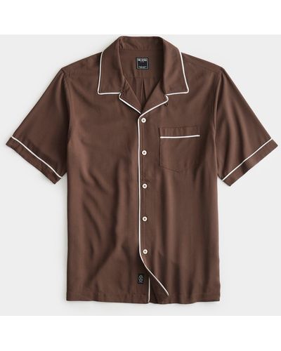 Todd Synder X Champion Japanese Tipped Rayon Lounge Shirt - Brown