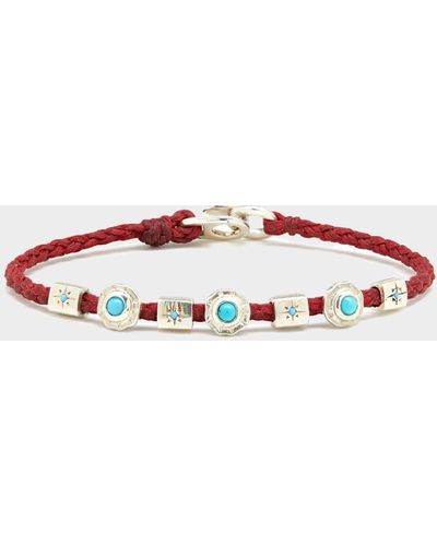 Scosha Totem Rope Bracelet With Turquoise - White