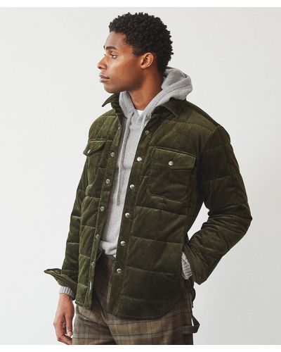Todd Synder X Champion Italian Corduroy Quilted Shirt Jacket - Green