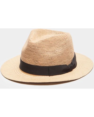 Cableami Cbleami Panama Hat With A Brown Hatband - Natural