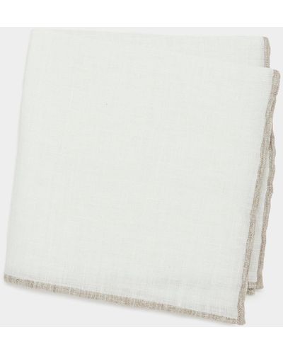 Todd Synder X Champion Tipped Cotton Pocket Square - White