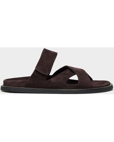 Todd Synder X Champion Nomad Suede Adjustable Crossover Sandal - Brown