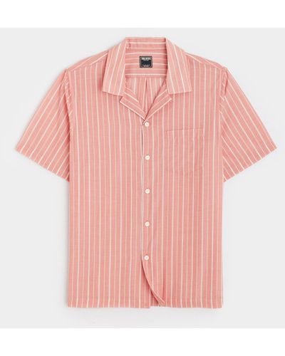 Todd Synder X Champion Summerweight Cafe Shirt In Red Stripe Shirt - Pink