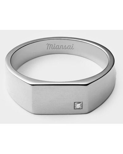 Miansai Geo Signet Diamond Ring Diamond - White