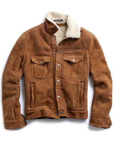 Todd Synder X Champion Dylan Shearling Jacket In Nutmeg - Brown
