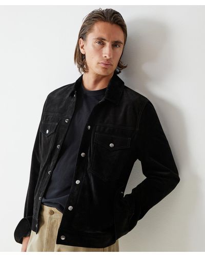 Todd Synder X Champion Italian Suede Snap Dylan Jacket - Black