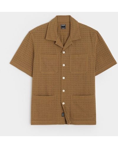 Todd Synder X Champion Floral Eyelet Leisure Shirt - Brown