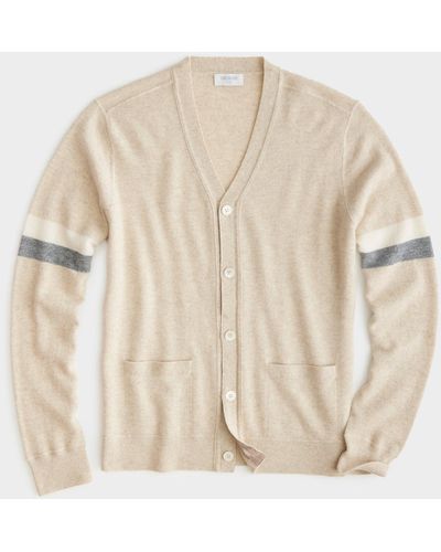 Todd Synder X Champion Luxe Cashmere Armstripe Cardigan - Natural