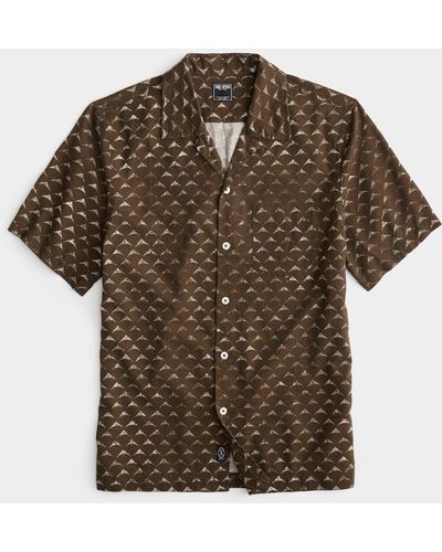 Todd Synder X Champion Diamond Short Sleeve Camp Collar Shirt - Brown