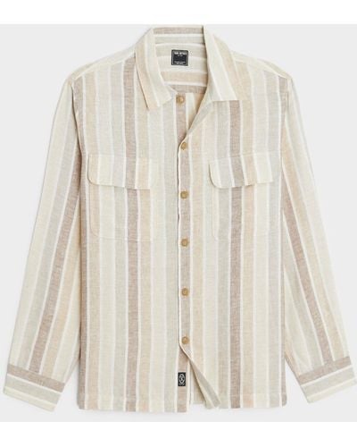 Todd Synder X Champion Tonal Stripe Linen Shirt Jacket - White