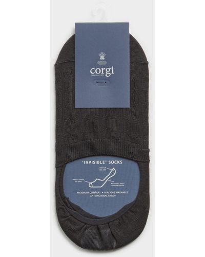 Corgi No Show Cable Sock - Blue