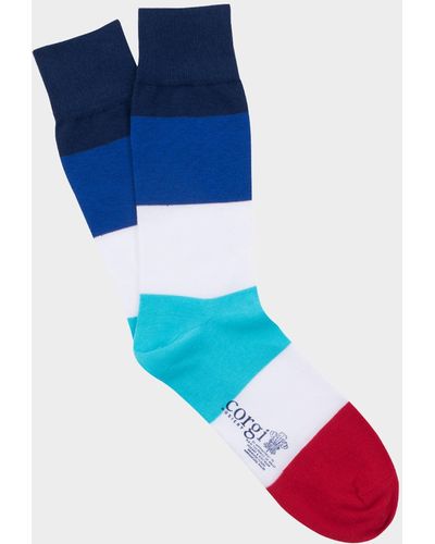 Corgi Stripe Sock Yale - Blue