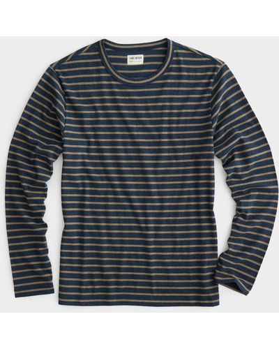 Todd Synder X Champion Issued By: Japanese Nautical Striped Tee - Blue