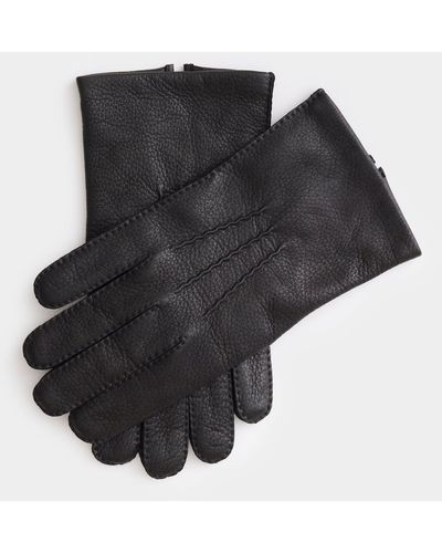 Dents Dents Cambridge Cashmere Lined Deerskin Gloves - Black