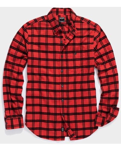 Todd Synder X Champion Red And Black Plaid Flannel Shirt