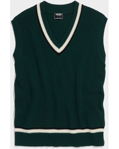 Todd Synder X Champion Lambswool Cricket Sweater Vest - Green