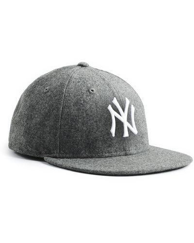 NEW ERA HATS Exclusive Ny Yankees Hat In Italian Barberis Gray Wool Flannel