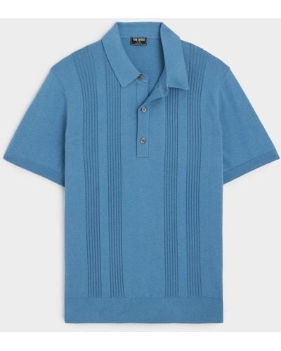 Todd Synder X Champion Silk Cotton Ribbed Polo - Blue