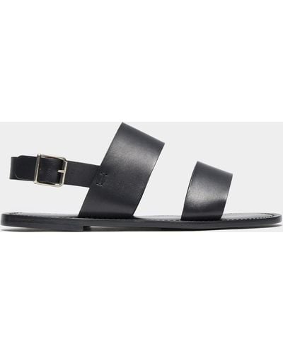 Todd Synder X Champion Tuscan Leather Double Strap Sandal - Black