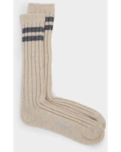 Todd Synder X Champion Cashmere Striped Sock - Natural