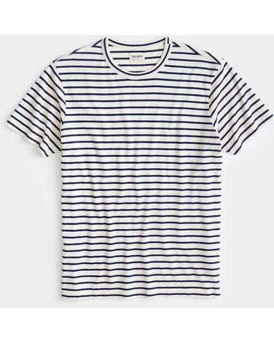 Todd Synder X Champion Issued By: Japanese Nautical Stripe Short Sleeve Tee - White