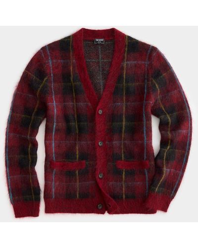 Todd Synder X Champion Check Mohair Cardigan - Red