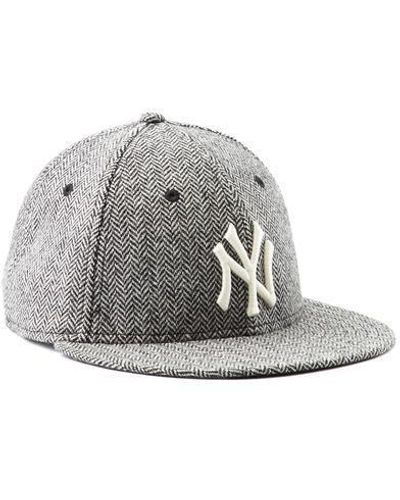 NEW ERA HATS Ny Yankees Light Grey Herringbone Hat