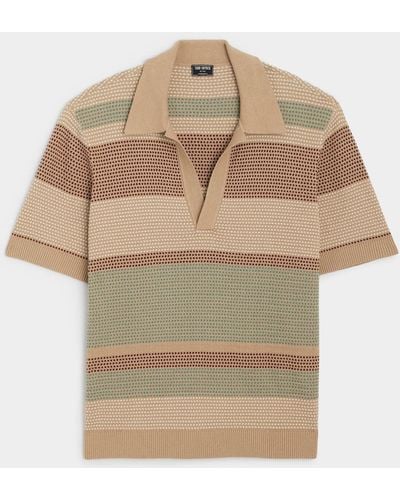Todd Synder X Champion Relaxed Stripe Montauk Polo - Natural