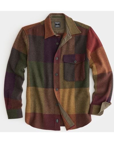 Todd Synder X Champion Color-blocked Wool Plaid Utility Shirt - Brown