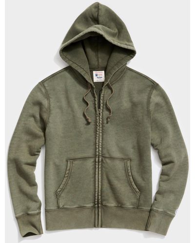 Todd Synder X Champion Sun-faded Midweight Full Zip Hoodie With Pocket - Green