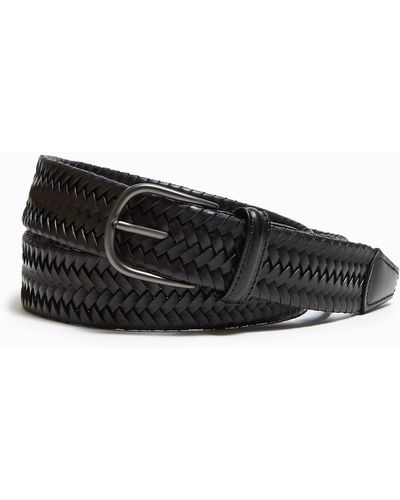 Anderson's Woven Leather Belt - Black
