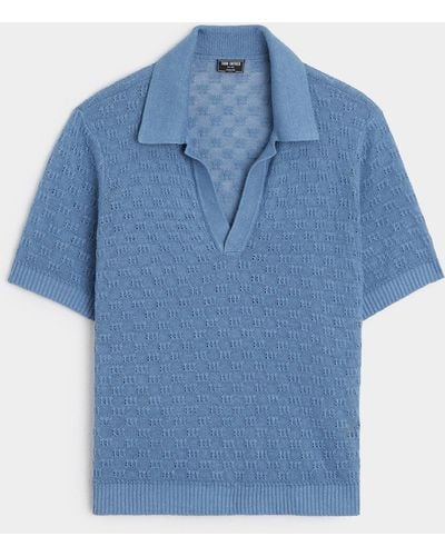 Todd Synder X Champion Open-knit Montauk Polo - Blue