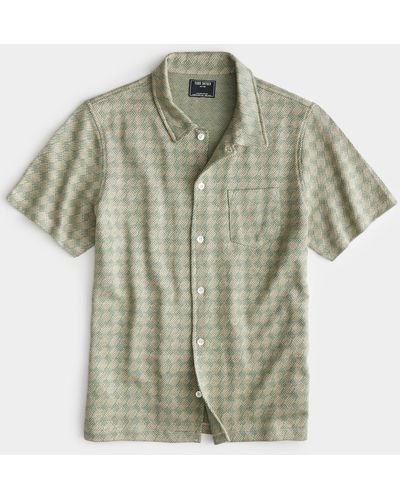 Todd Synder X Champion Full-placket Double Knit Polo - Green