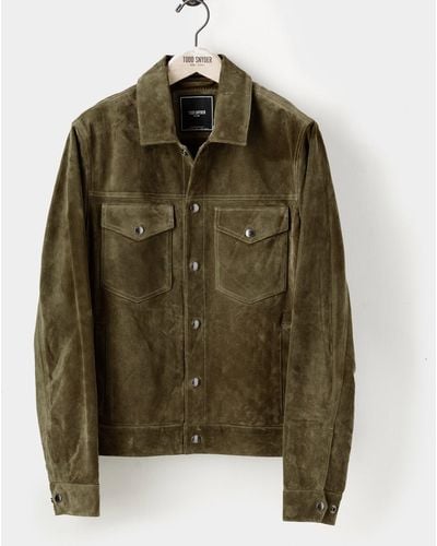 Todd Synder X Champion Italian Suede Snap Dylan Jacket - Green