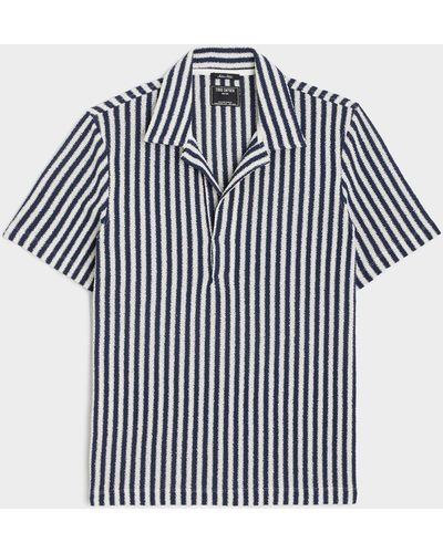 Todd Synder X Champion Vertical Stripe Polo - Blue