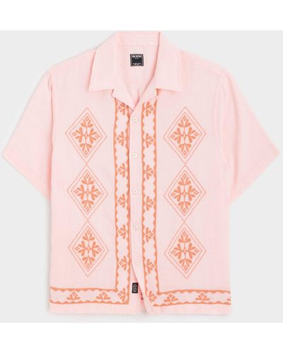 Todd Synder X Champion Cropped Embroidered Shirt - Pink