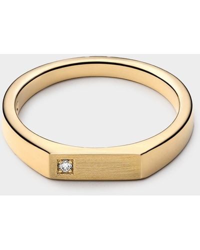 Miansai Thin Geo Ring Diamond Ring In Gold - Metallic