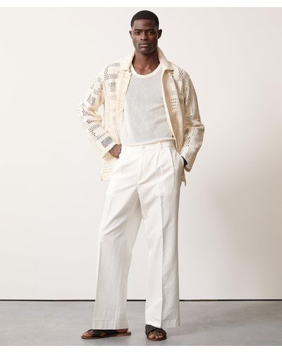 Todd Synder X Champion Italian Cotton Linen Gaucho Pant - White