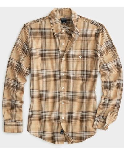 Todd Synder X Champion Khaki Plaid Flannel Shirt - Natural