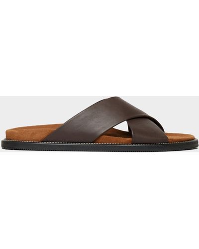 Todd Synder X Champion Nomad Suede / Leather Crossover Sandal - Brown