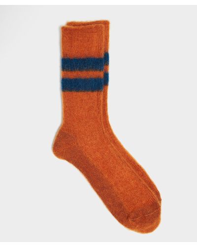 RoToTo Reversible Brushed Mohair Sock - Red