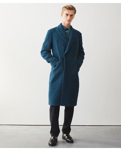 Todd Synder X Champion Italian Casentino Double Breasted Topcoat - Blue