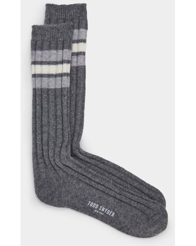 Todd Synder X Champion Cashmere Striped Sock - Gray